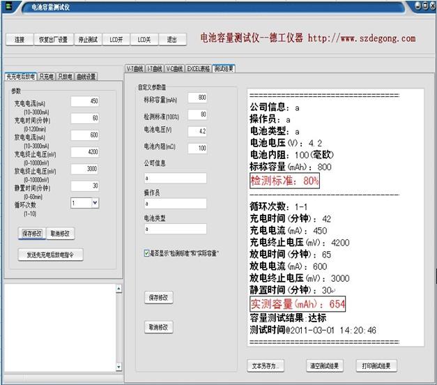 供應(yīng)手機(jī)電池容量測試儀器帶充放電曲線圖測試結(jié)果報(bào)告打印