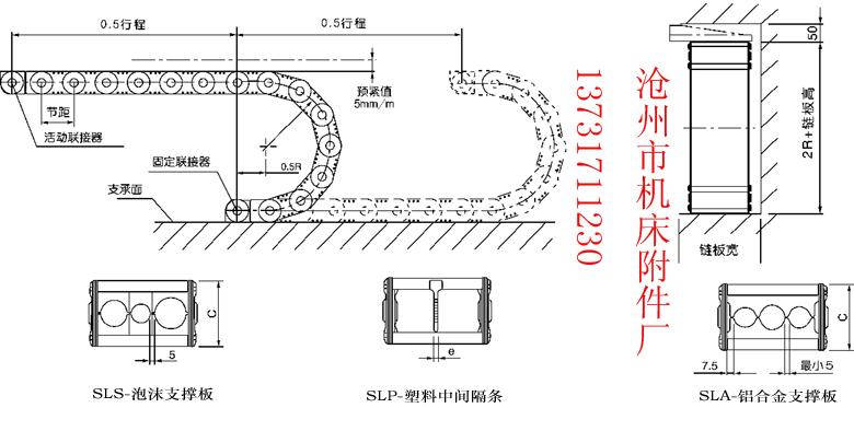 供應機床附件橋式鋼拖鏈 機床附件 線纜拖鏈