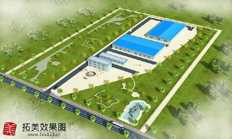 供應(yīng)濰坊做效果圖制作工業(yè)廠房園區(qū)化工廠效果圖