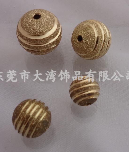 供应【东莞大湾饰品】环保铜闪沙花珠 金属铜闪沙珠 批发闪沙吊坠图片