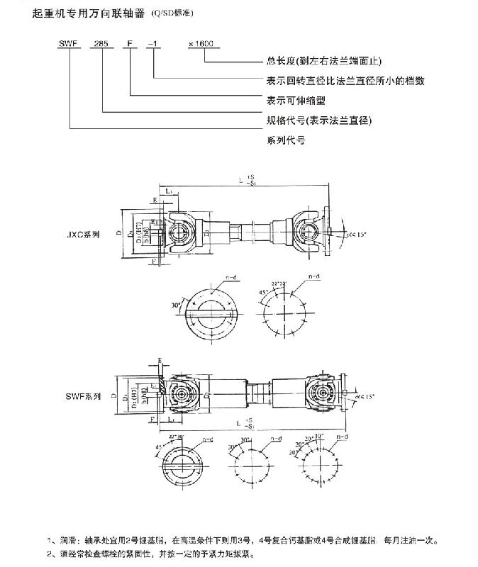 供應(yīng)jxc十字軸式萬向聯(lián)軸器 WSF 萬向聯(lián)軸器