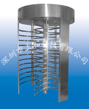 供应全高栅栏单向门手动单向转门十字转闸门图片