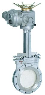 供應(yīng)電動(dòng)暗桿刀型閘閥，DMZ973XHY電動(dòng)暗桿式刀型閘閥