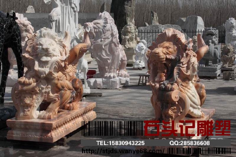 供應(yīng)漢白玉石雕石獅子曲陽(yáng)16