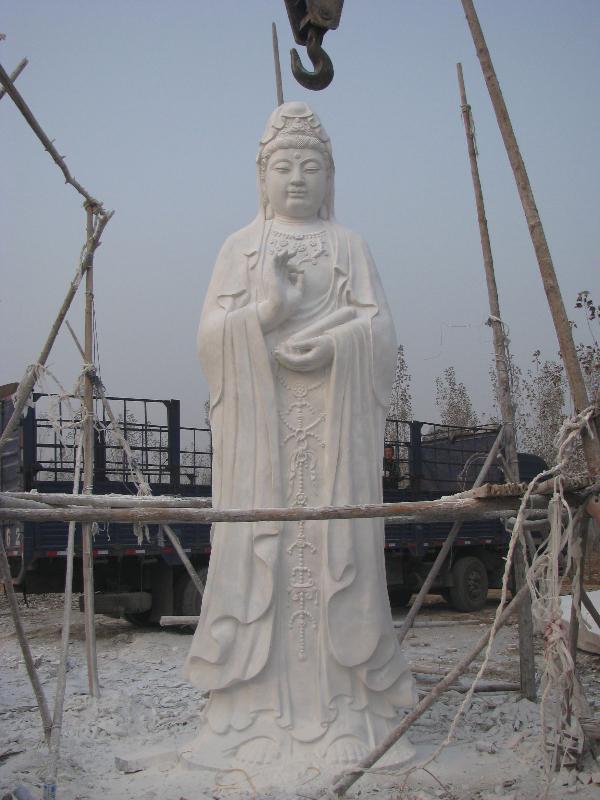 供應(yīng)曲陽(yáng)漢白玉大型觀音9