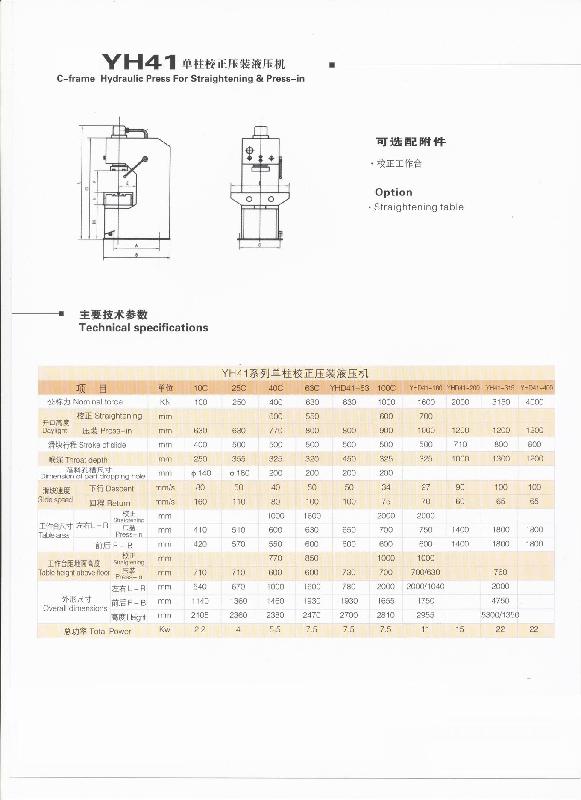 供應(yīng)合肥鍛壓廠YH41系列單柱液壓機(jī)