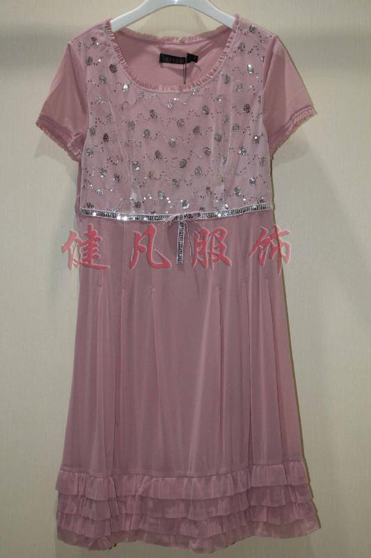 供应品牌折扣女装批发2011新款连衣裙 真丝裙品牌折扣女装201图片