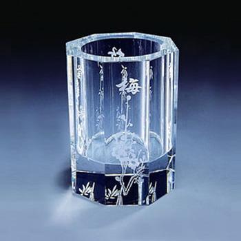 供應(yīng)珠海水晶廣告禮品辦*具禮品，水晶筆筒、香港澳門水晶辦*具