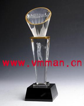 供應西安V盟客禮品水晶獎杯獎牌定做