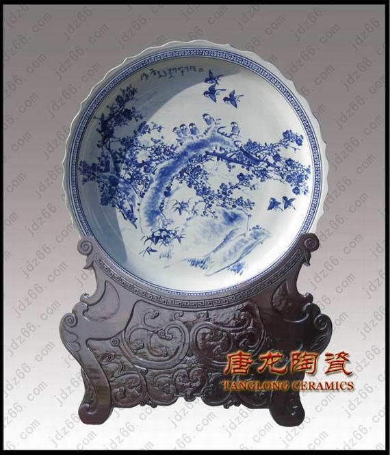 供應(yīng)企業(yè)年終禮品手繪青花陶瓷大瓷盤