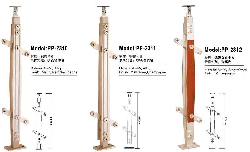 PP不锈钢铝镁夹木立柱图片