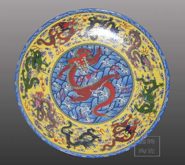 供應(yīng)粉彩慶典紀(jì)念盤-禮品瓷盤，周年慶典-陶瓷紀(jì)念盤