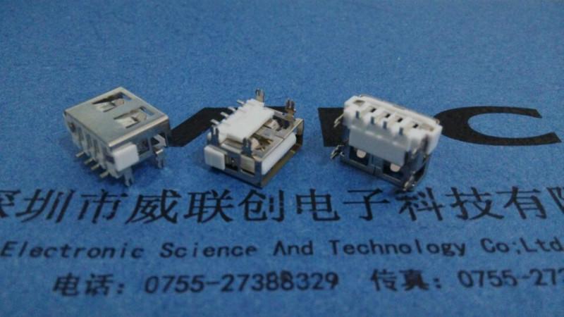 供應(yīng)短體10.0USB四腳插板+高度6.8H+4P端子貼片 PBT白