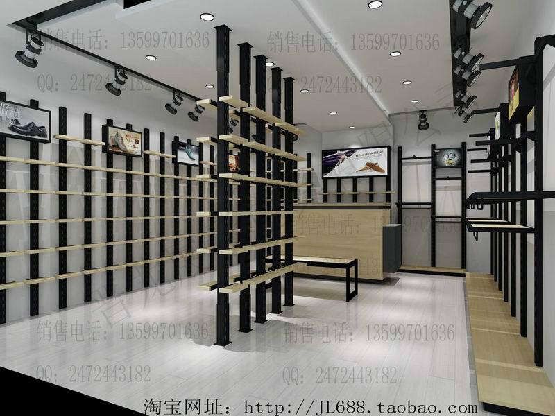 新式戶外休閑立柱靠墻可上下調(diào)節(jié)金屬烤黑色漆服裝展示陳列架定制