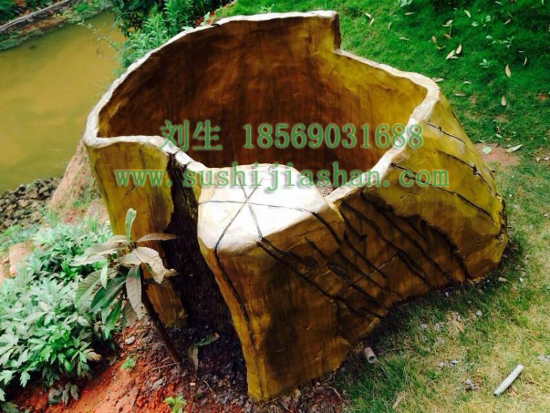 供應(yīng)仿木紋樹樁垃圾桶案例