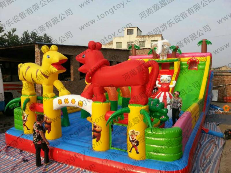 大型充氣玩具森林爭霸兒童充氣大滑梯報(bào)價(jià)