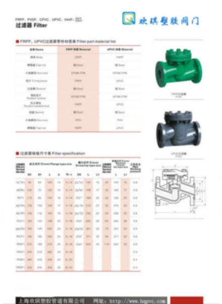 GL41W-10SPVCT型塑料过滤器说明