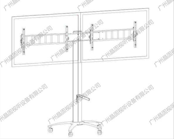 供應展示會議室掛雙屏液晶電視移動支架落地推車架