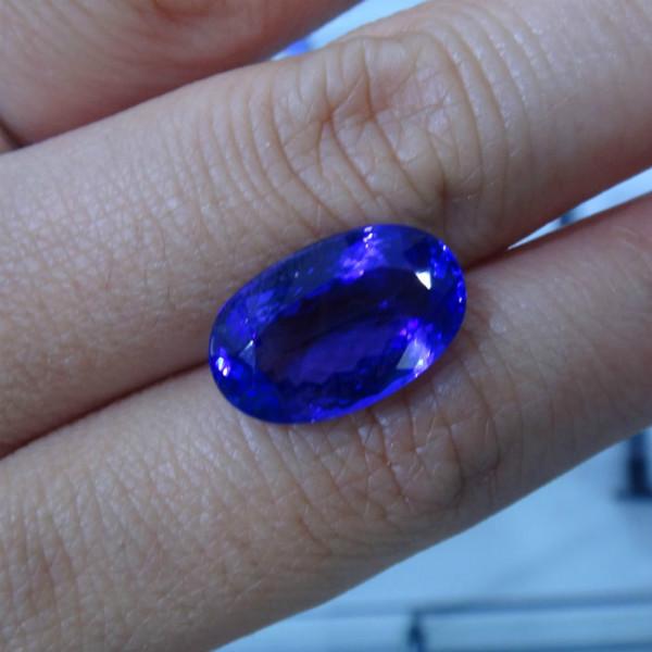 供應(yīng)深圳坦桑石戒面定制戴妃款坦桑戒指