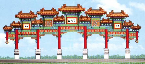 供應(yīng)唐縣牌坊，唐縣古建牌坊，古建長(zhǎng)廊，古建涼亭供應(yīng)商