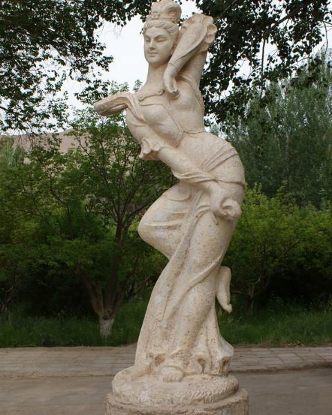 供應(yīng)石雕美人魚(yú)飛天西施天女散花嫦娥石雕中外女神石雕美女