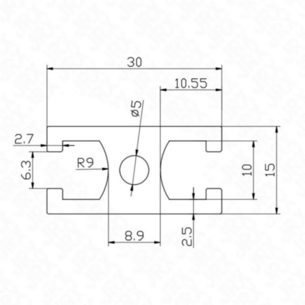 供應(yīng)鋁型材*陽極電泳6063-T5鋁合金15302.5
