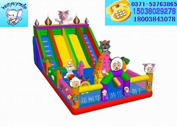 供應(yīng)喜羊羊充氣大滑梯羊年熱銷充氣滑梯