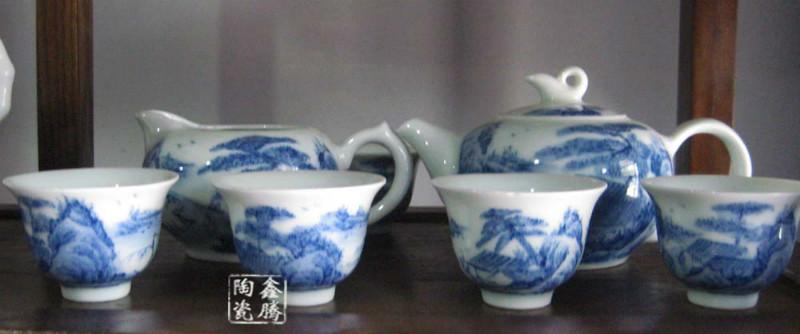 供应高档手绘茶具 青花瓷功夫茶具 高档手绘茶具 青花瓷功夫茶具图片