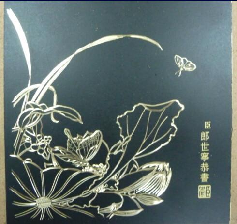 直销手工雕刻铜板画装饰画兰花图片