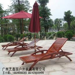 供應室外木制躺椅 戶外實木沙灘椅 室外休息椅 帶扶手折疊長椅