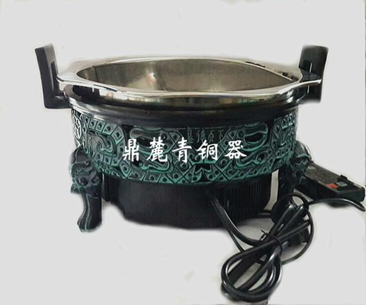 青銅圓形電磁爐火鍋口徑30厘米酒店餐具*