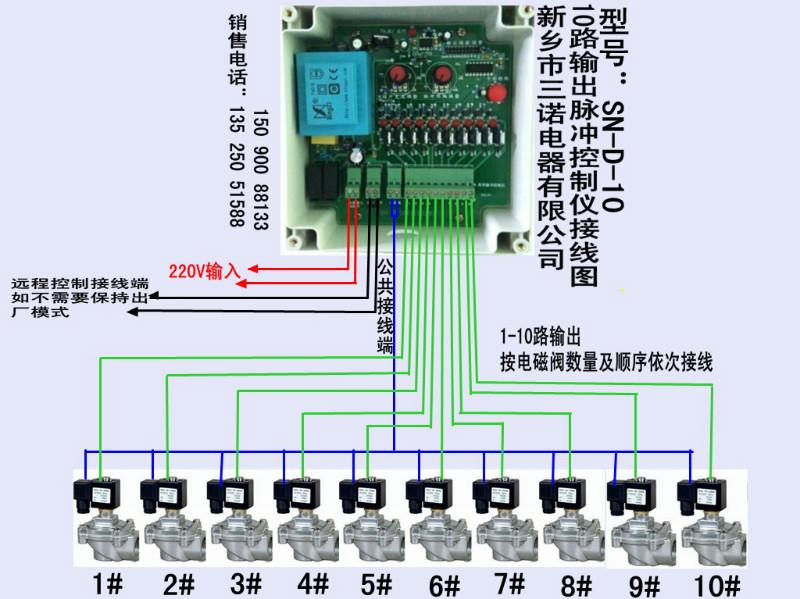 SN經(jīng)典型脈沖控制儀接線實物圖圖片