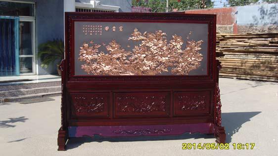 2390mm富貴圖紅木屏風(fēng)圖片