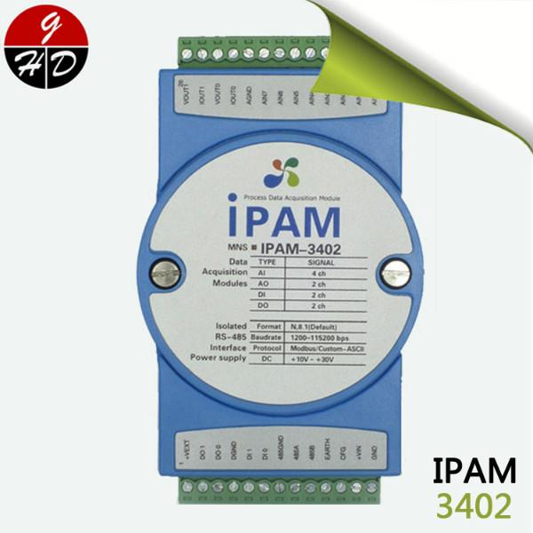 供应IPAM-3402模拟量数字量输入输出混合I/O数据采集模块Modbus/RS485图片