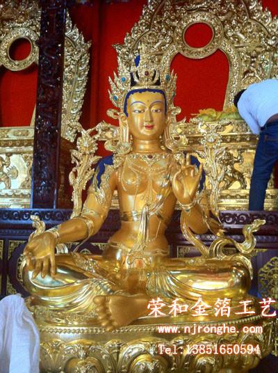 供應(yīng)西藏寺廟佛像貼金，西藏貼金施工廠家
