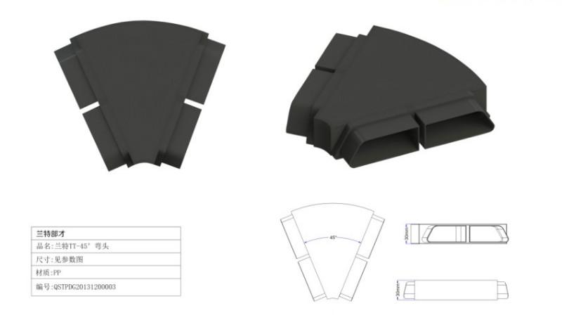 家用新风系统配件度弯头图片