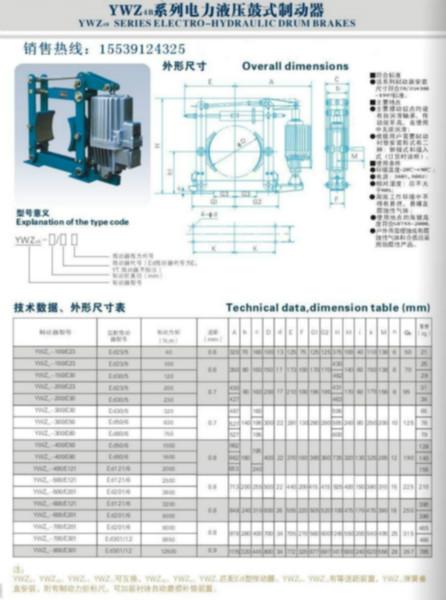 供應(yīng)起重機(jī)行車(chē)電力液壓制動(dòng)器YWZ9-800/301/12制動(dòng)器