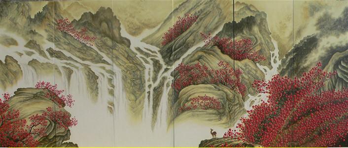 供應(yīng)一道亮麗的風(fēng)景鴻韻漆畫加工廠