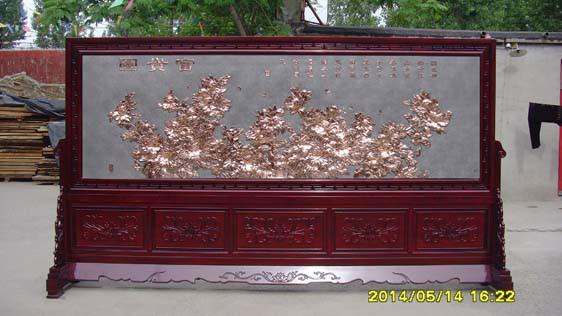 長城紅木落地屏風(fēng)4米富貴圖屏風(fēng)圖片