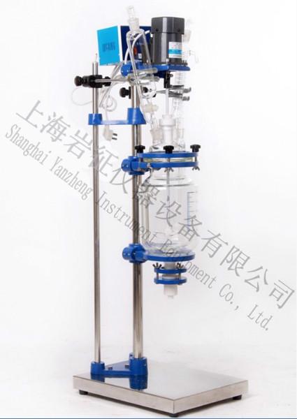 供应液液分离玻璃反应釜，抽真空双层玻璃反应釜图片